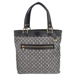 Louis Vuitton Black Monogram Canvas And Leather Mini Lin Lucille GM Bag