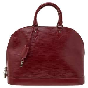 Louis Vuitton Red Epi Leather Alma MM Bag