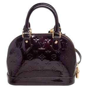 Pre Owned Louis Vuitton Amarante Monogram Vernis Alma BB Bag