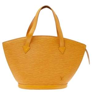 مملوكة مسبقًا حقيبة لوي فيتون سان جاكوبس جلد إيبي أصفر متوسطة