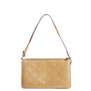 Louis Vuitton Beige Monogram Vernis Leather Pochette Accessoires Bag