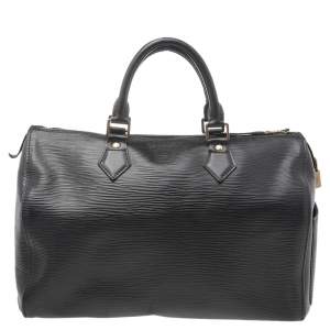 Louis Vuitton Black Epi Leather Speedy 35 Bag