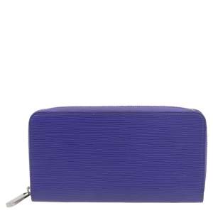Pre Owned Louis Vuitton Purple Epi Leather Zippy Wallet