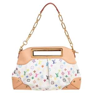 Pre Owned Louis Vuitton White Monogram Multicolore Canvas Judy GM Bag
