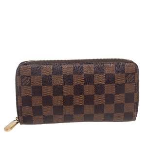 Pre Owned Louis Vuitton Damier Ebene Canvas Zippy Wallet