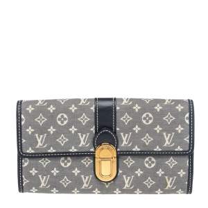 Pre Owned Louis Vuitton Encre Monogram Idylle Canvas and Leather Sarah Wallet