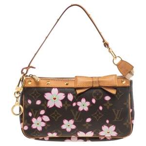 Pre Owned Louis Vuitton Monogram Canvas Limited Edition Cherry Blossom Pochette