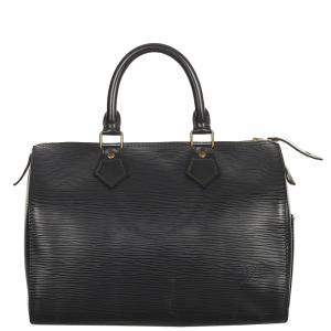 Louis Vuitton Black Epi Leather Speedy 30 Top Handle Bag