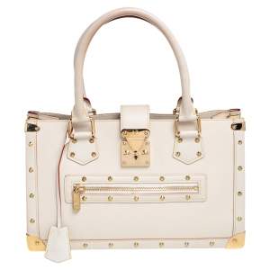 Pre Owned Louis Vuitton White Suhali Leather Le Fabuleux Bag