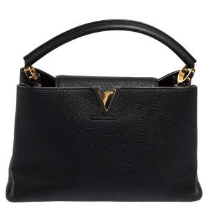 مملوكة مسبقًا Louis Vuitton Black Taurillon Leather Capucines MM Bag