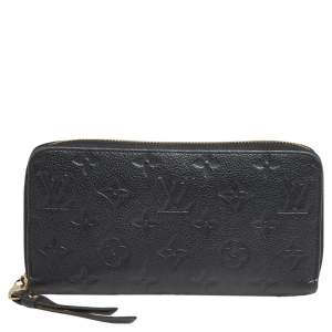 مملوكة مسبقًا محفظة لوي فيتون سحاب جلد إمبرينت مونوغرامي أسود 