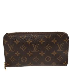 Pre Owned Louis Vuitton Monogram Coated Canvas Zippy Wallet