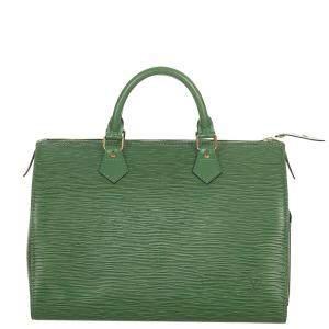 Louis Vuitton Green Epi Leather Speedy 30 Satchel Bag 
