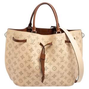 Pre Owned Louis Vuitton Opal Monogram Mahina Leather Girolata Bucket Bag