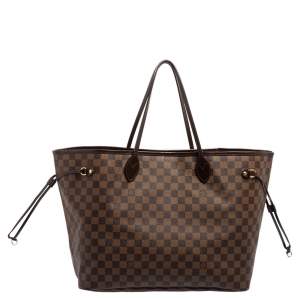 Louis Vuitton Damier Ebene Canvas And Leather Neverfull GM Bag