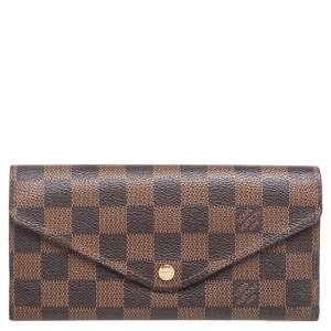 Pre Owned Louis Vuitton Damier Ebene Canvas Josephine Wallet 