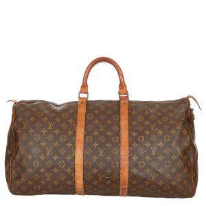 Pre Owned Louis Vuitton Monogram Canvas Keepall 55 Bag