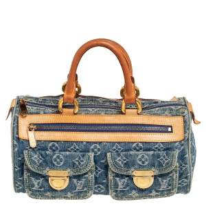مملوكة مسبقًا Louis Vuitton Blue Monogram Denim and Leather Neo Speedy Bag