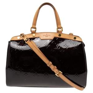 Pre Owned Louis Vuitton Amarante Monogram Vernis Brea MM Bag
