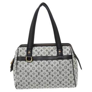 Pre Owned Louis Vuitton Blue Monogram Mini Lin Canvas and Leather Josephine PM Bag