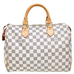 Pre Owned Louis Vuitton Damier Azur Canvas Speedy 30 Bag