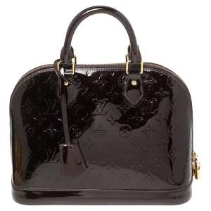 Pre Owned Louis Vuitton Amarante Monogram Vernis Alma PM Bag