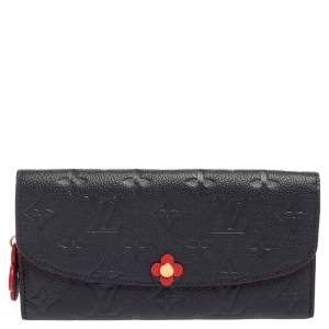 Pre Owned محفظة لوي فيتون إميلي بلوم فلاور جلد إمبرينت مونوغرامي  أزرق كحلي / أحمر 