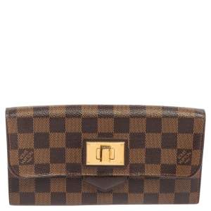 Pre Owned Louis Vuitton Damier Ebene Canvas Rosebery Wallet