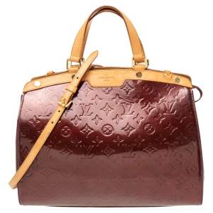 Pre Owned Louis Vuitton Rouge Fauviste Monogram Vernis Brea GM Tote