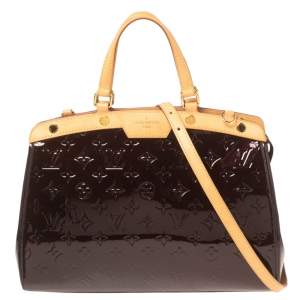 Pre Owned Louis Vuitton Amarante Monogram Vernis Brea MM Bag