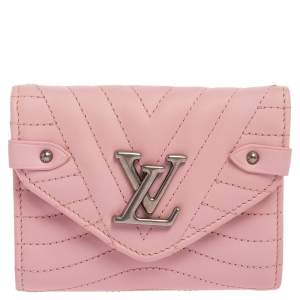 Pre Owned Louis Vuitton Smoothie Pink Leather New Wave Compact Wallet