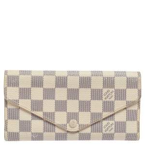 Pre Owned Louis Vuitton Damier Azur Canvas Josephine Wallet