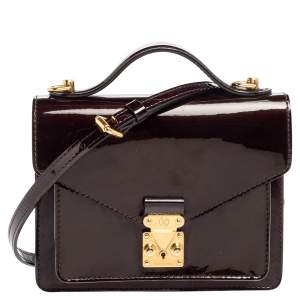 Pre Owned حقيبة لوي فيتون مونسو بي بي فيرنيه حمراء داكنة