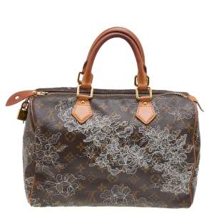 Pre Owned Louis Vuitton Monogram Canvas Limited Edition Dentelle Speedy 30 Bag