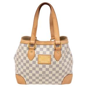 Pre Owned Louis Vuitton Damier Azur Canvas Hampstead PM Bag