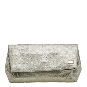 Pre Owned Louis Vuitton Argent Monogram Coated Fabric Limited Edition Limelight Clutch