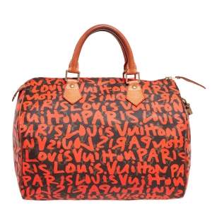 مملوكة مسبقًا Louis Vuitton Orange Monogram Canvas Graffiti Stephen Sprouse Speedy 30 Bag