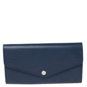مملوكة مسبقًا Louis Vuitton Blue Marine Epi Leather Sarah Wallet