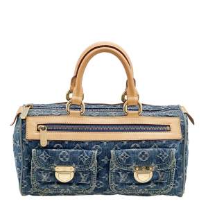 Pre Owned Louis Vuitton Blue Monogram Denim Neo Speedy Bag