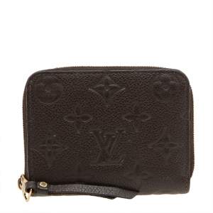 Pre Owned Louis Vuitton Terre Monogram Empreinte Leather Zippy Wallet