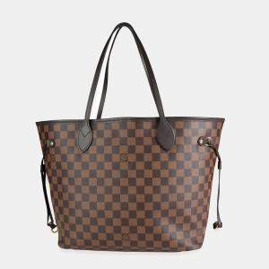 Louis Vuitton Brown Damier Ebene Canvas Neverfull MM Tote Bag 