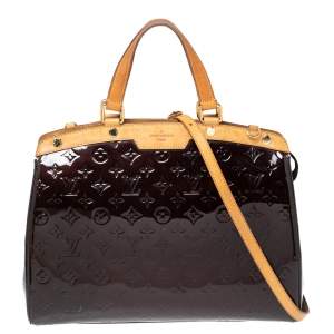 Pre Owned Louis Vuitton Amarante Monogram Vernis Brea GM Bag 