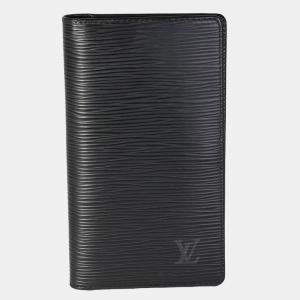 Pre Owned Louis Vuitton Black Epi Leather Vertical Wallet