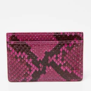Pre Owned Louis Vuitton Purple/Brown Python Card Holder