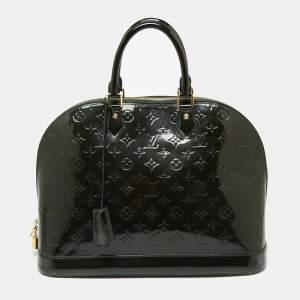 Pre Owned Louis Vuitton Vert Bronze Monogram Vernis Leather Alma GM Bag