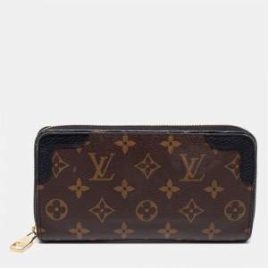 Pre Owned Louis Vuitton Black Monogram Canvas Zippy Retiro Zip Around Wallet