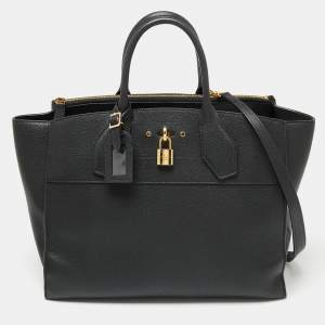 Pre Owned Louis Vuitton Black Leather City Steamer MM Bag