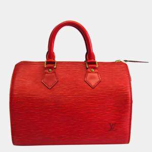 مملوكة مسبقًا Louis Vuitton Red Epi Leather Speedy 25 Satchel Bag 