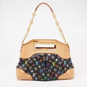 Pre Owned Louis Vuitton Black Monogram Multicolore Canvas Judy MM Bag