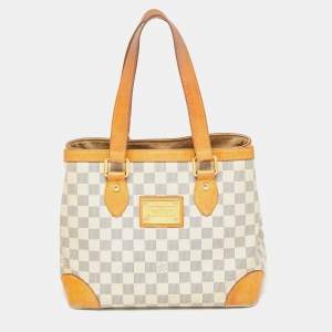 Pre Owned Louis Vuitton Damier Azur Canvas Hampstead PM Bag